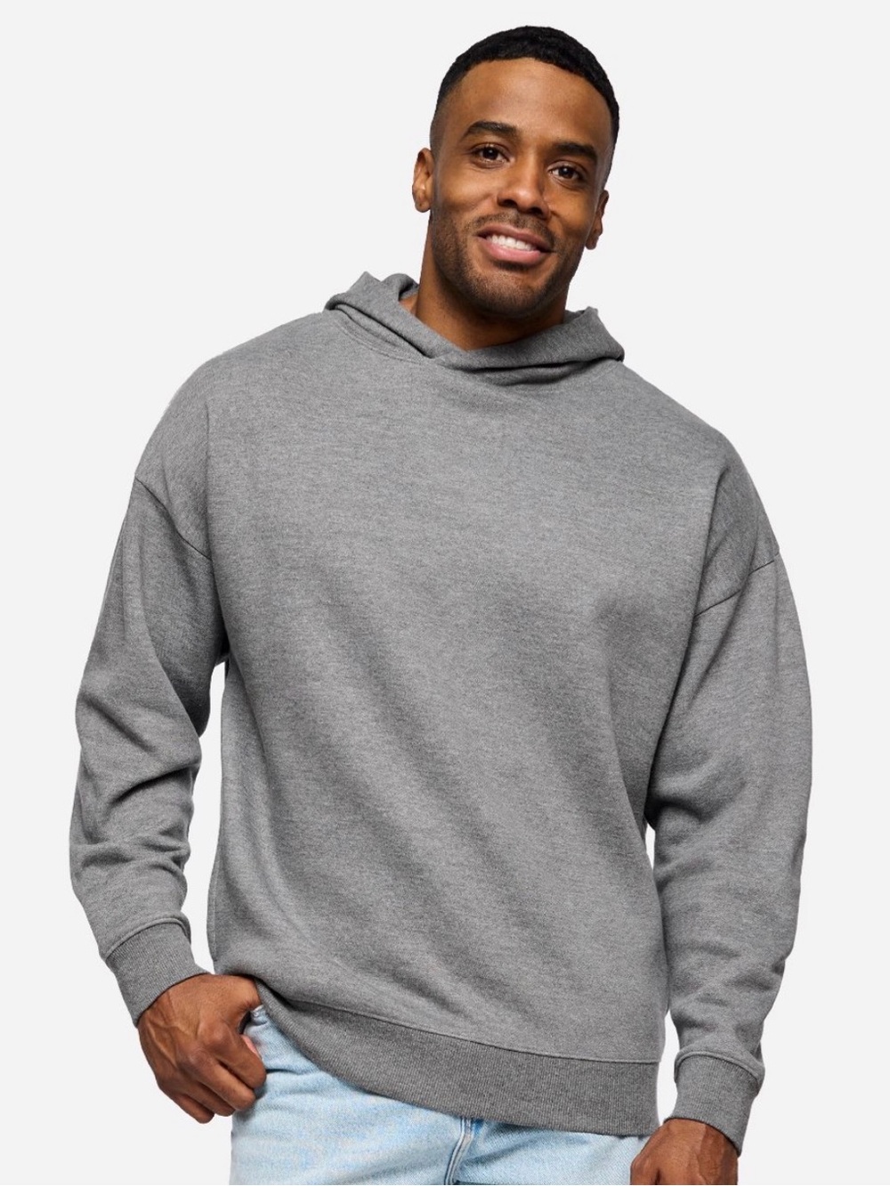 Gray Men's Midweight Hooded Sweatshirt
